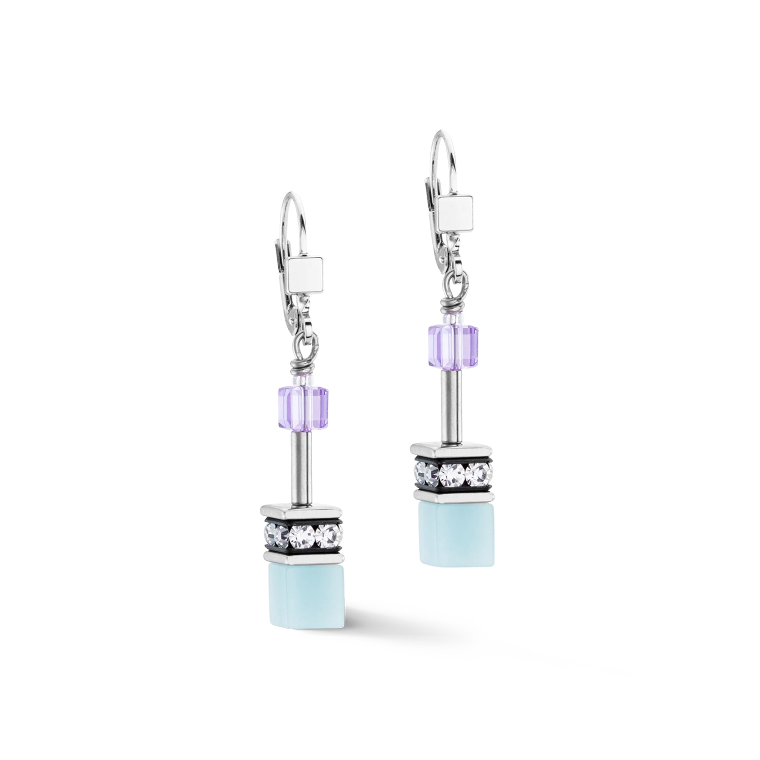 Coeur de Lion GeoCUBE® Earrings Aqua Lilac